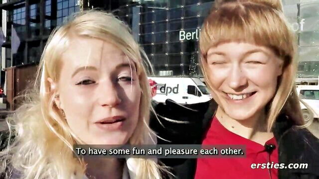 lesbian, pussy, babe - real sex experience with two russian women who undress and reveal their shaven private parts in public