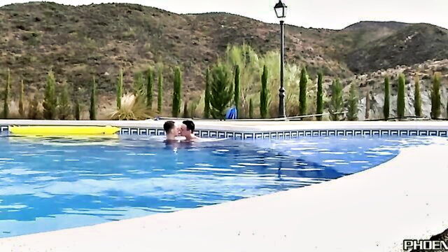Luke Desmond - charley cole has tattoos all over her body as she hotly pleases jock luke desmond in the pool