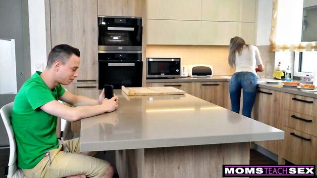 Shalina Devine - stepmother shalina devine gives a deep blow job and sucks stepsons big dick in a dirty video Moms Teach Sex