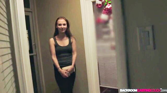 sweet and innocent mandie and jamie engage in rough sexual experience with an unexpected creampie : Backroom Casting Couch