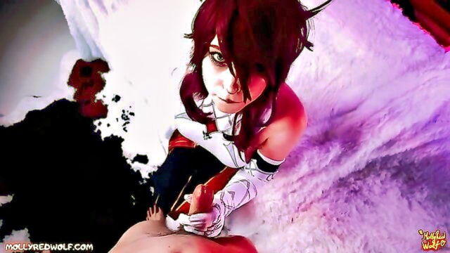 redhead, homemade, lingerie - mollyred wolfs deep throat skills in hot lingerie are as good as in genshin impact