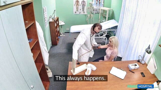 blowjob, real cheating, fakehospital - a blonde woman has sex with a man in a hospital bed and also does doggy style