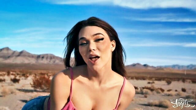 domination, hardcore, shemales - emma rose has big boobs and gets rough anal sex in the desert