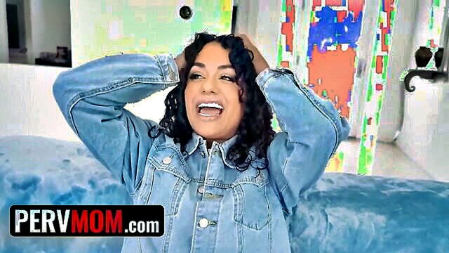 Brianna Bourbon - brianna bourbon a curvy latina milf gives a blowjob and facial to a stud Perv Mom