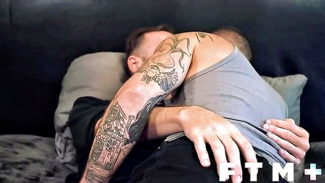 men, cums hard, ftm - ftm men have sex with sexy chance hart in this video