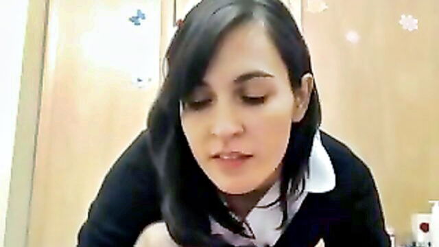 college girl, sexy brunette, girl on - this is an online cam girl who gets off on watching herself
