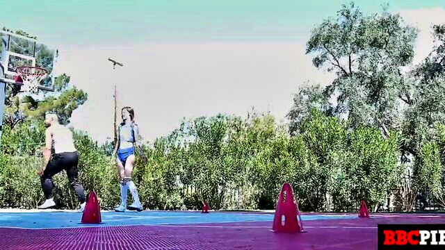 bbcpie, small boobs, lilly jade - tiny girl gets pumelled by a big cock after a round of tennis