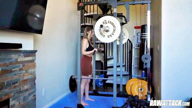 hardcore sex, bella luna, round tits - bella lunas amazing breasts move during passionate sex in the gym