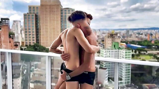 blowjob, tattoo, big cock - tattooed boyfriend gives his hot partner a blowjob