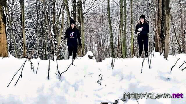 in public, ass lick, ass licking - see these 18 year old stepsisters go wild in the woods and try out public urination and analingus