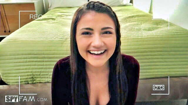 Adria Rae - adria rae gets caught in the act with her stepbrother in bed by a spy cam SpyFam