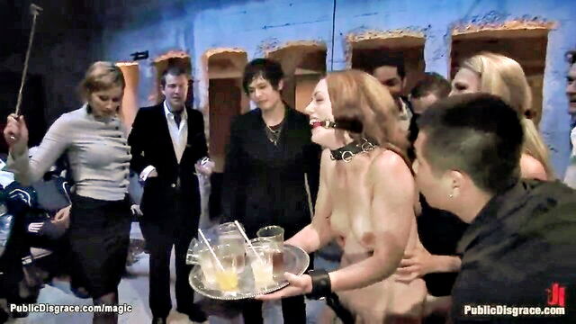 Sarah Shevon - public bdsm gang bang with voyeuristic group with sarah shevon