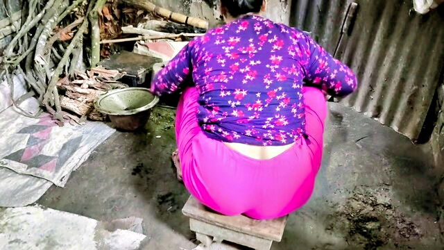 Desi - young indian step aunt caught in the act with step son in the kitchen