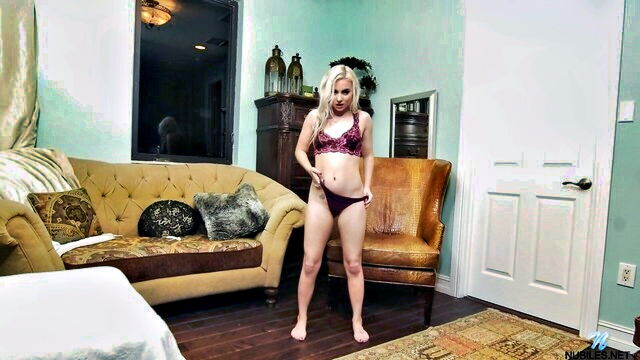 blonde hair, masturbating solo, red bikini - aria banks a blonde beauty in a red bikini enjoys solo pleasure with her hair