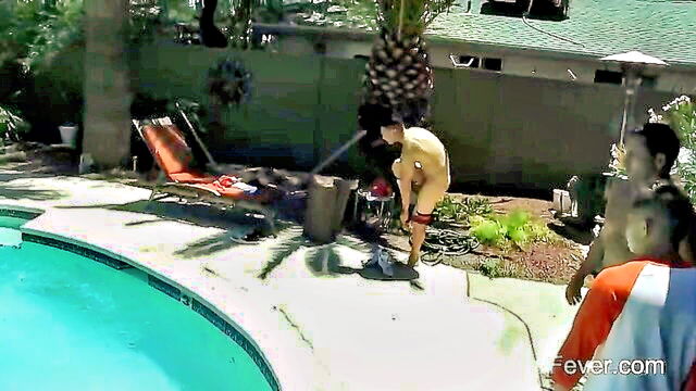 gay sex, pool party, pool - wild lesbian orgy
