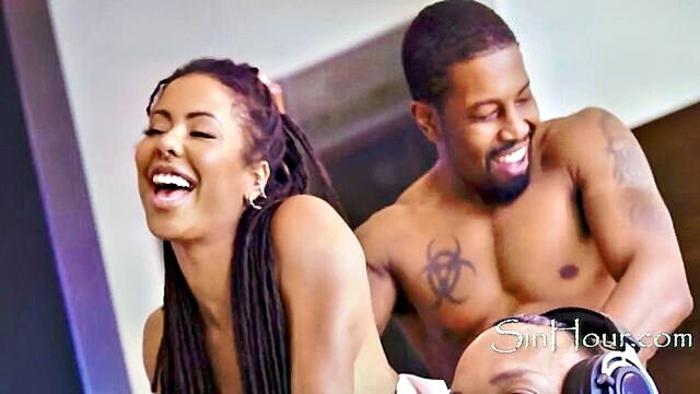 Kira Noir - a hot ebony woman seduces a pizza delivery man after her lover dismisses her