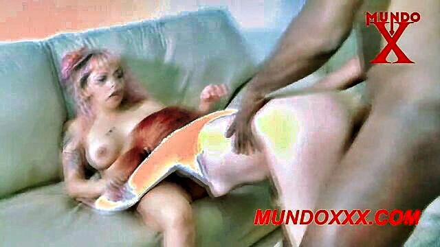 two pretty girls give a blowjob and take a deep throat while interracial fucking on mundoxxxcom : Produccion Mundox