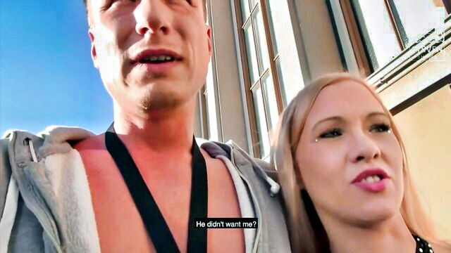 blowjob, threesome, hardcore - big cock in public toilet