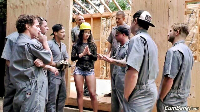 construction site, sexy latin, sexy latina - latina gangbang construction site