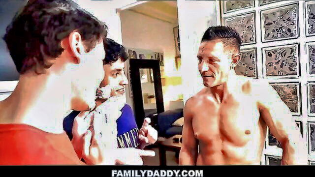 anal fuck, big cock, twink - anal sex with stepson and stepdad