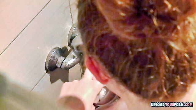 horny redhead, in the, in the shower - redhead in the shower