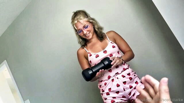 pov, big tits, blonde - venus rivers pov jerk off