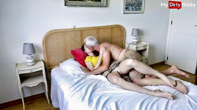 old and young threesome, and young, old and young - old and young threesome