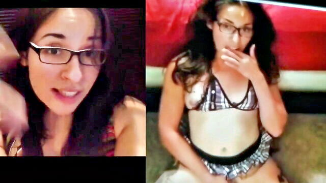 homemade, amateur, dirty talk - nerdy school girl gets fucked