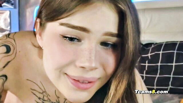 fingering her ass, hot shemale, fingering her - tattooed shemale fingering