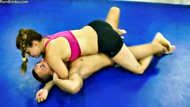femdom, mixed wrestling, orsolya - orsolya and imi wrestling