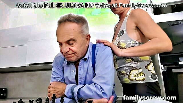 Chess - engaging in a strategic game with elderly family members amidst intimate moments FamilyScrew