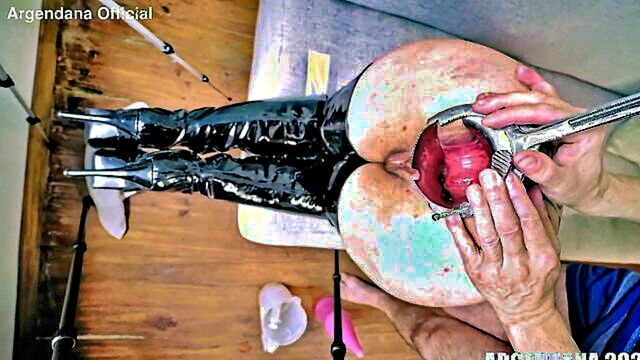 latex clad boot worship and intense anal gape : Argendana Official