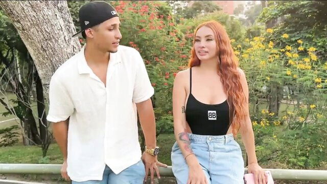 big cock, stranger fuck, ig cock - latina gets pussy stretched
