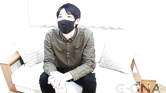 asian dick, uncut dick, asian - asian guy masturbates in mask