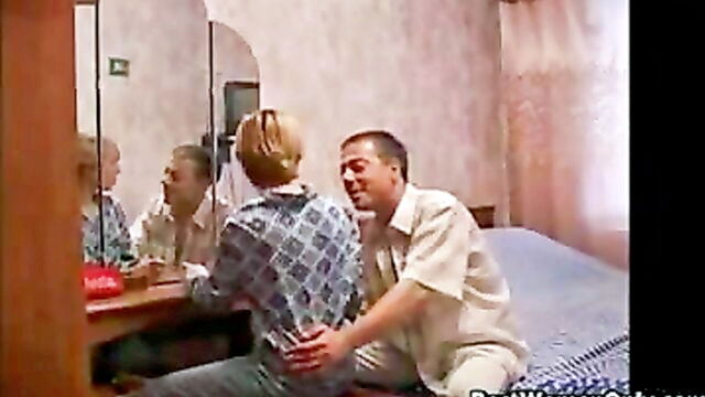 hot blonde, russian girl, old man - hot russian sex with old man