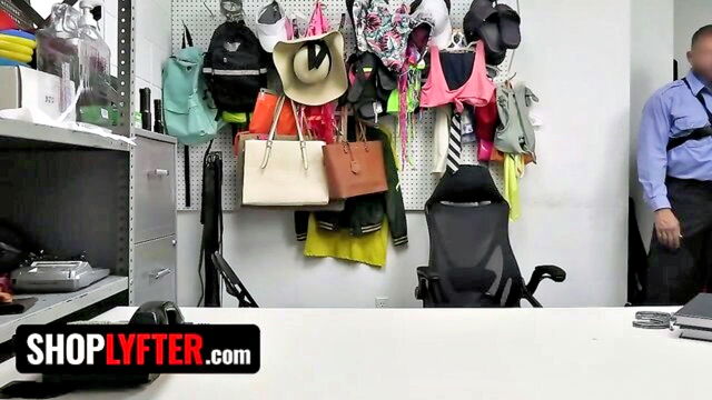 out of, caught stealing, sexy bra - busty thief gets punished