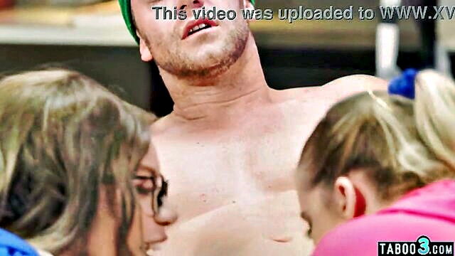 Codi Vore, Amber Alena - a man receives medical treatment from busty women amber alena and codi vore including blowjob and pussy licking services