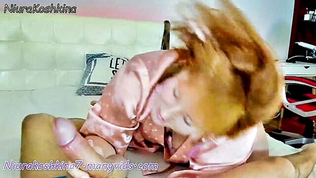 Redhead Bitch, niurakoshkina - redheaded amateur gives enthusiastic blowjob in pov