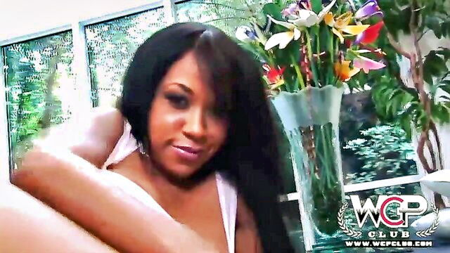 ebony, big tits, busty - serena gets her pussy creamed