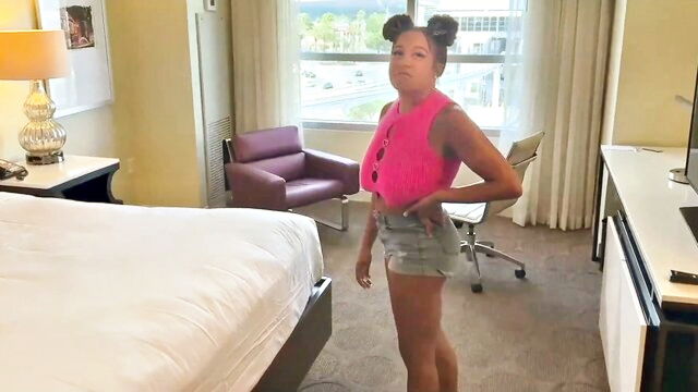 ebony babe, hot ride, creampie her - plump pussy creampie