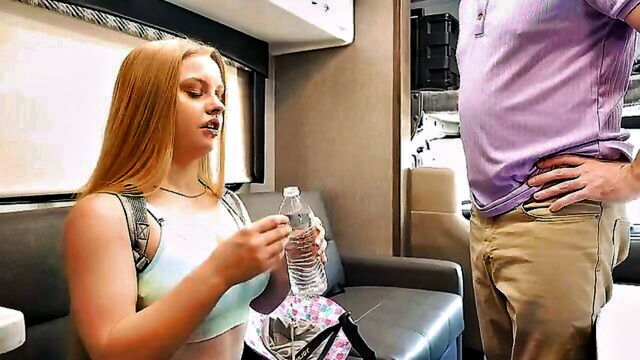 petite, blowjob, blonde - petite blonde gets facial
