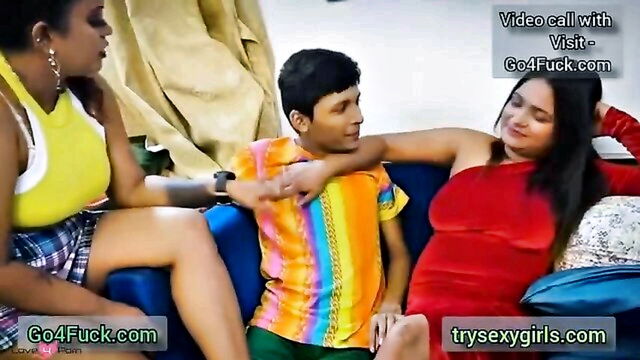 Boy, Sexy, Threesome, Sex - indian school threesome