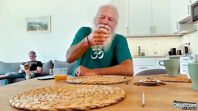 fucked, old guy, brunette - old fart and young girl