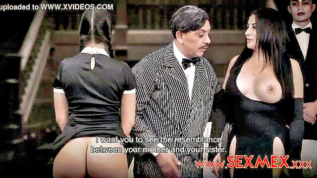 Angie Miller - teresa ferrer and angie miller in a spooky halloween themed hardcore orgy with the addams family Sexmex Xxx