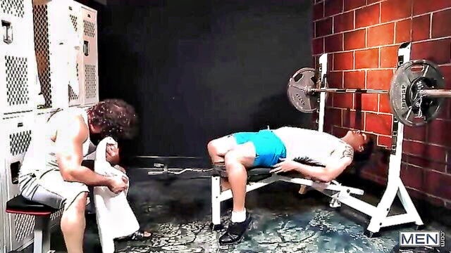locker room, muscled, blowjob - jaxton wheeler pussy play