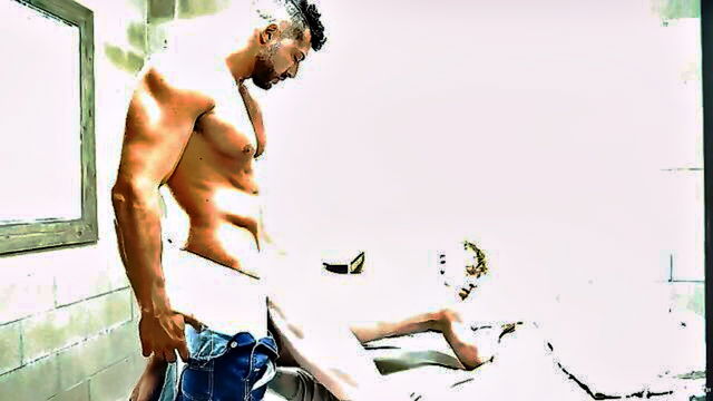 kinky, muscled, blowjob - kinky doggystyle action