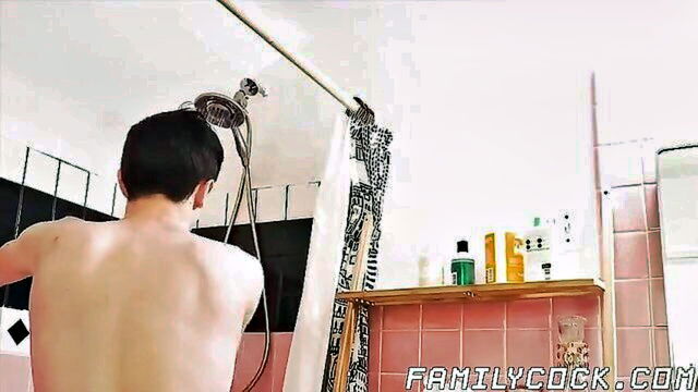 twink, big cock, big ass - bathroom blowjob rough