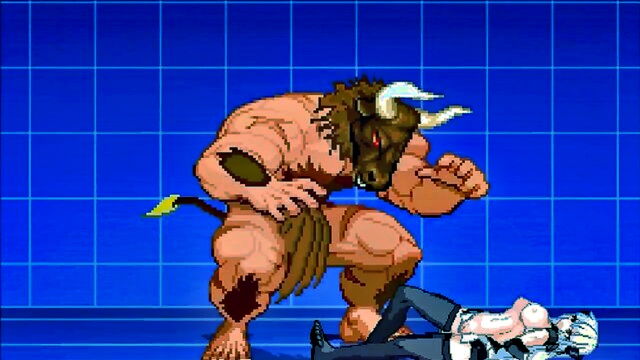 beast, fighting, game - busty anime girl fucked