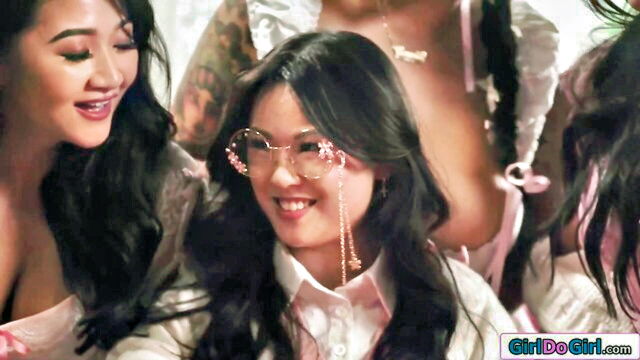Lulu Chu, Avery Black, Kimmy Kimm, Marica Hase - all asian lesbian orgy