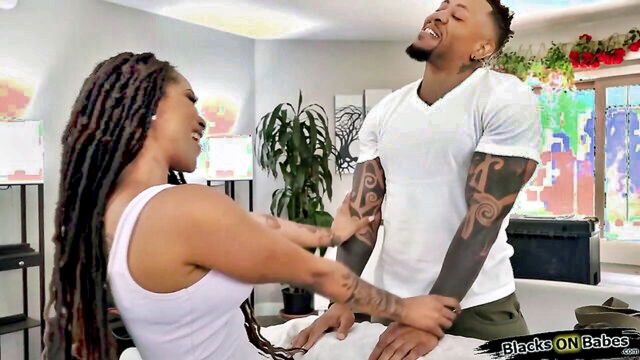 ebony, milf, big tits - petite ebony wife